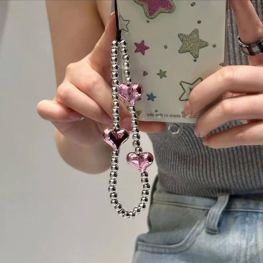 ハート型ビーズ スマホストラップ Amazon.co.jp: BHKOXI ファッションハート型ビーズ電話